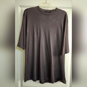 Domain Platinum eggplant color men's silk/cotton tee lg